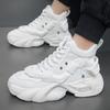 Осенние белые кроссовки на толстой подошве, мужские модные высокие массивные туфли, увеличивающие рост, мужские роскошные повседневные кроссовки на платформе 2024