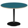 Round Table Ø 120 Cm - Model Rome Blue with Wood Edges