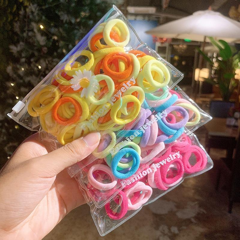Baby Girl Children Headbands Colorful Elastic Hair Bands Nylon Scrunchie Hair Rope 100pcs Hair Accessories