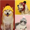 Knitted Dog Hat with Plush Ball Ear Exposed Winter Windproof Pet Cap Warm Knit Puppy Hat for Dog Christmas New Year Pet Supplies