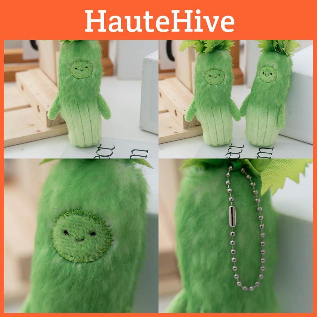 Плюшевый мини-брелок в виде сельдерея с набивкой из ПП-хлопка для аксессуаров для сумки