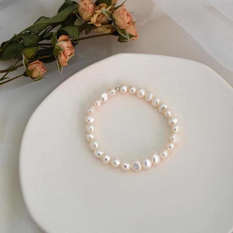 Настоящие натуральные пресноводные барочные жемчужные браслеты и браслеты для женщин 925 серебряные бусины ювелирные изделия подарки на Новый год