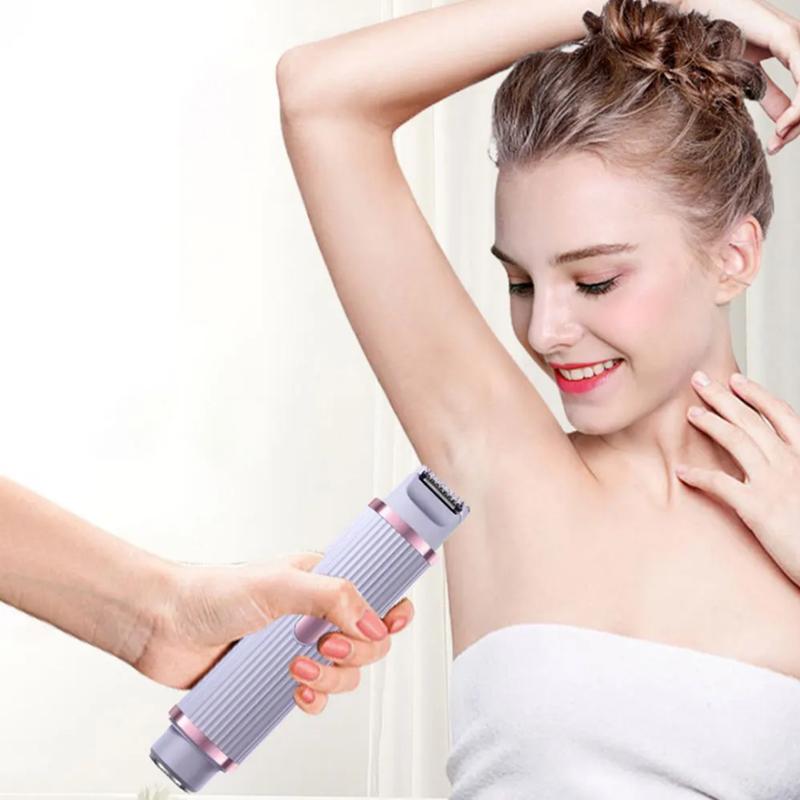 Бритва для тела для женщин Водонепроницаемая бритва для удаления волос Перезаряжаемый триммер для лобковых волос 2 в 1 для лобковых ног и волос на теле