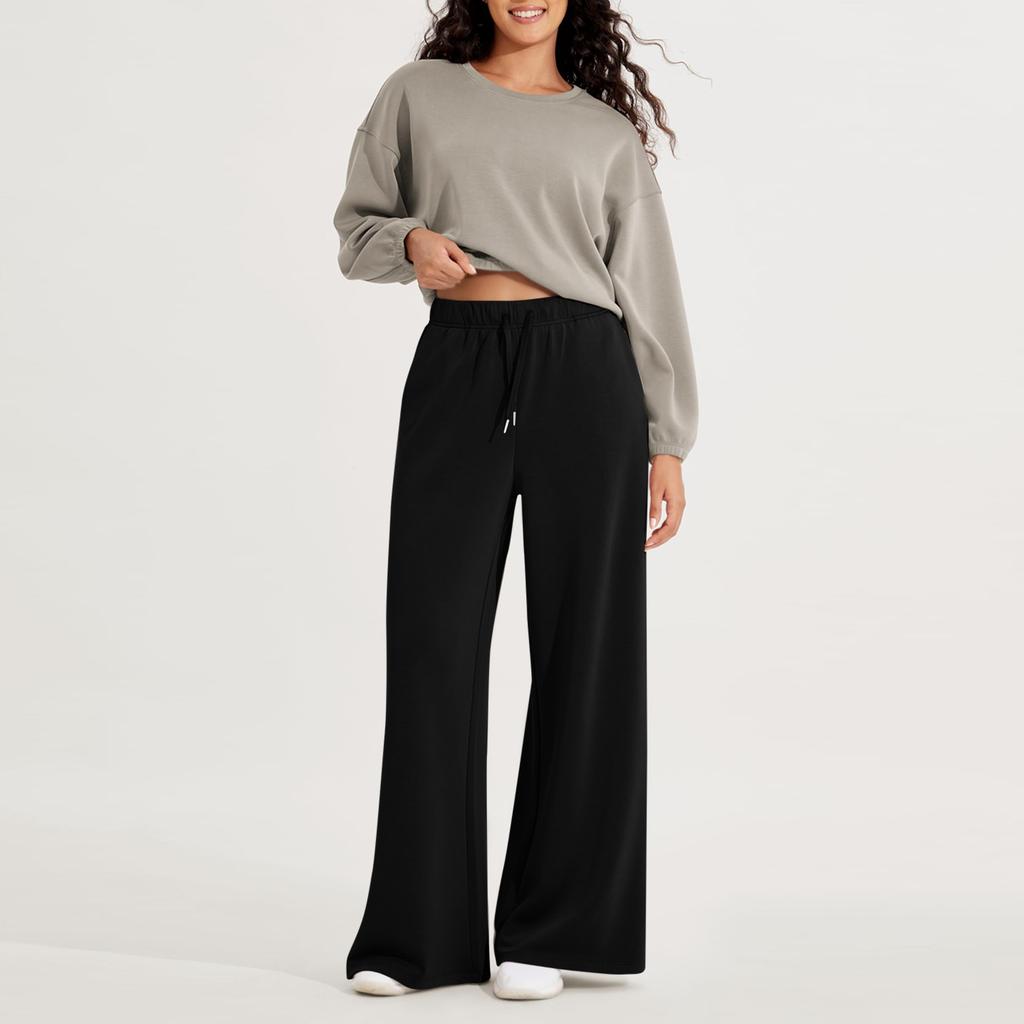 Женские мягкие очень широкие брюки с карманами, завязывающиеся на шнурок, с высокой талией, повседневные брюки