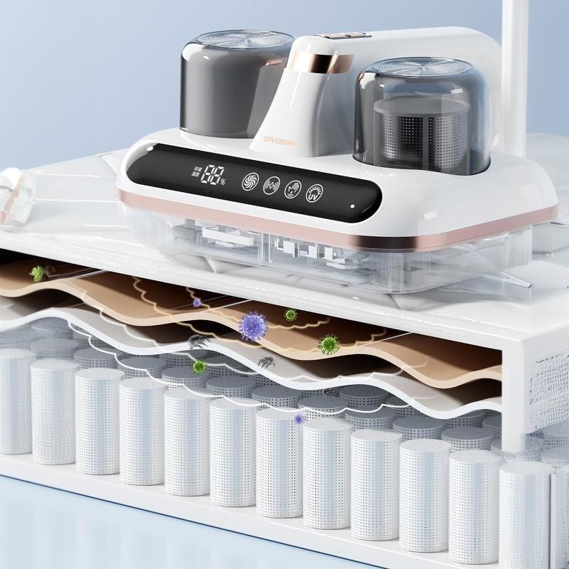 Wireless Handheld Dust Mite Remover for Students UV Dual Vibration Beating Digital Display for Dorm Bedding