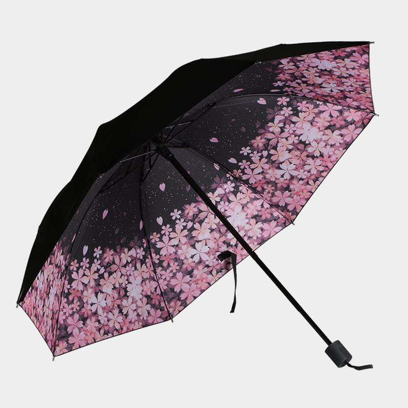 Зонт от солнца Защита от солнца УФ-защита Зонт Женский мужской Зонт от солнца двойного назначения Черный клей Портативный прочный складной зонт