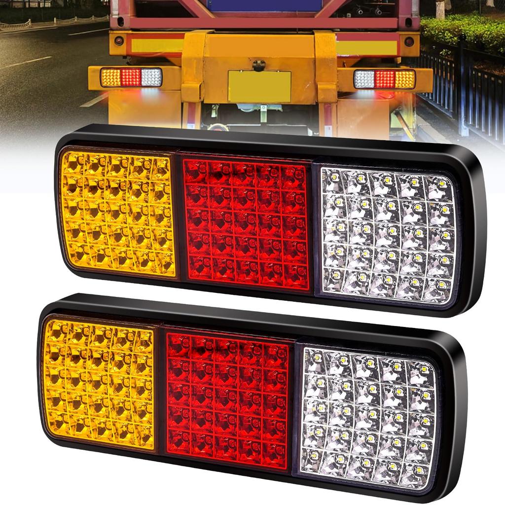 Tail Warning 12V Marker Turn Small Brake Square Set of 2 and X-STYLE Lights, Lights, 75-LED Lamps, Signals, Lights, Truck/Trailer, Universal, Shape,