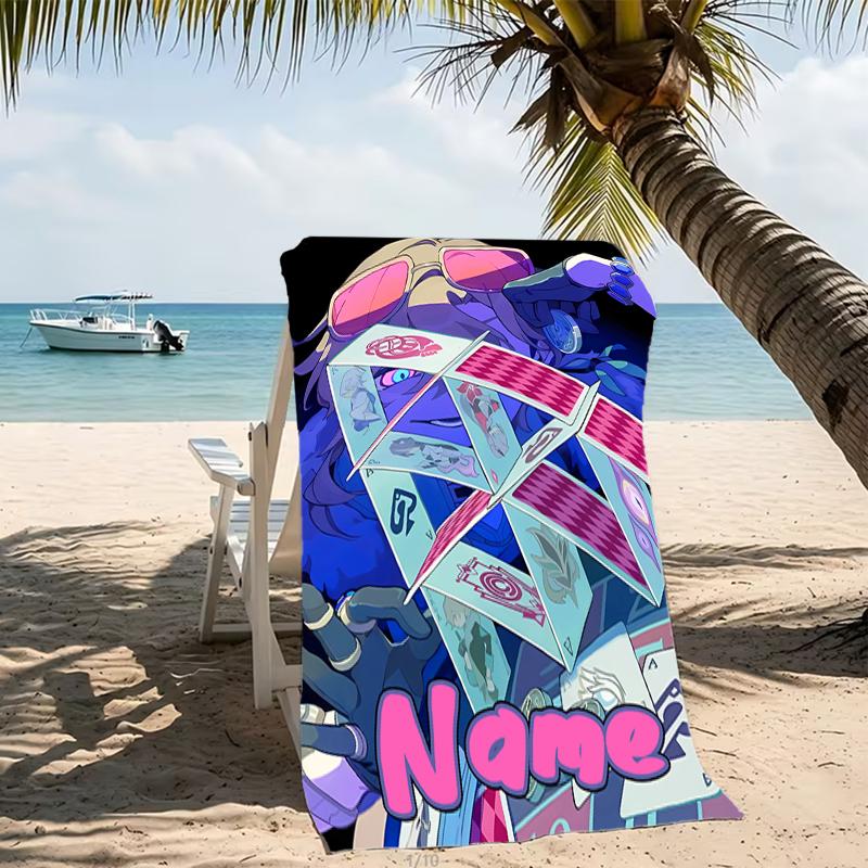 Customizable personalized beach towels Anime Honkai Star Rail Aventurine themed designs.Suitable for the beach, yoga, sports;ideal as beach accessorie