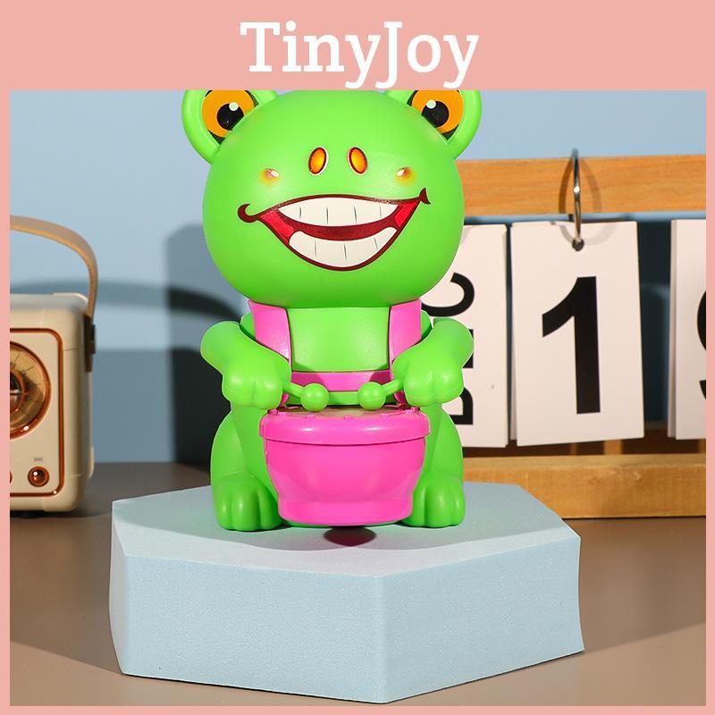 Пластиковая игрушка-барабан с ручным приводом в виде животных: свиньи и медведя, для малышей, для развития зрения и сенсорики