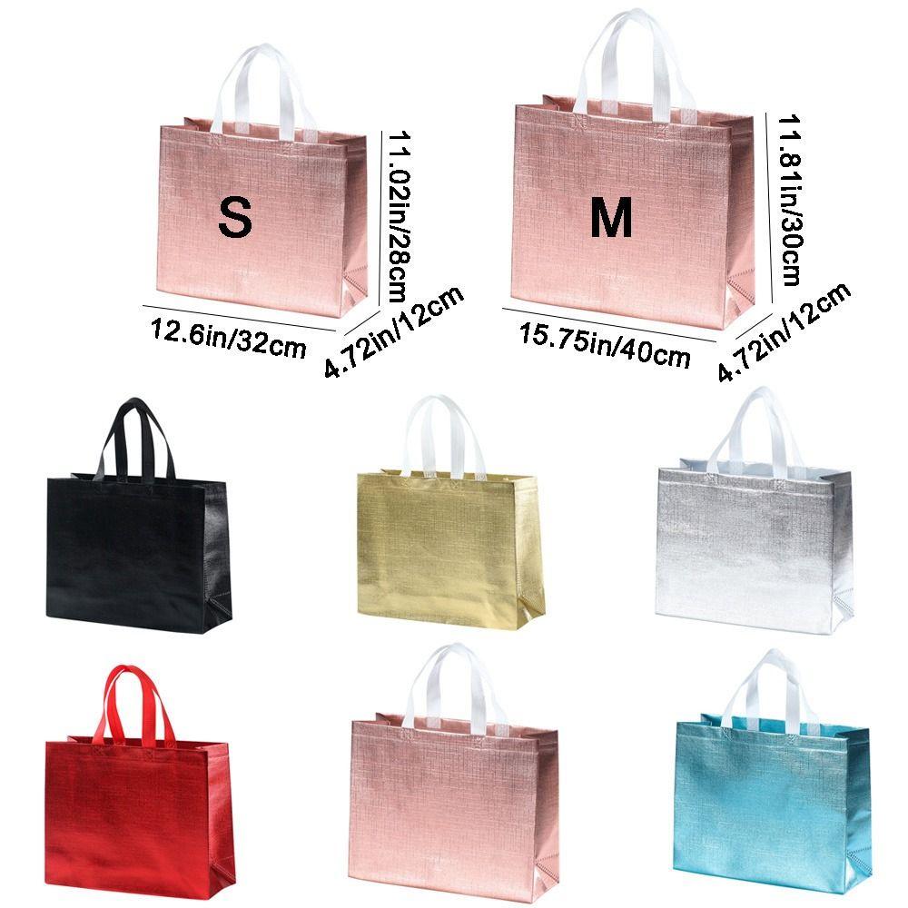Reusable Non-woven Fabric Shopping Bag Solid Color Shopping Pouch Birthday Party