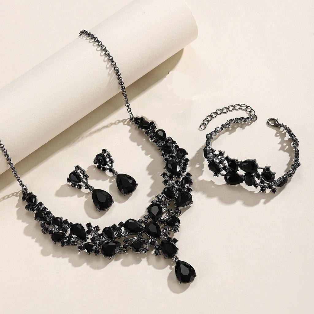 Модный набор ожерелья и серег со стразами, аксессуары для платья