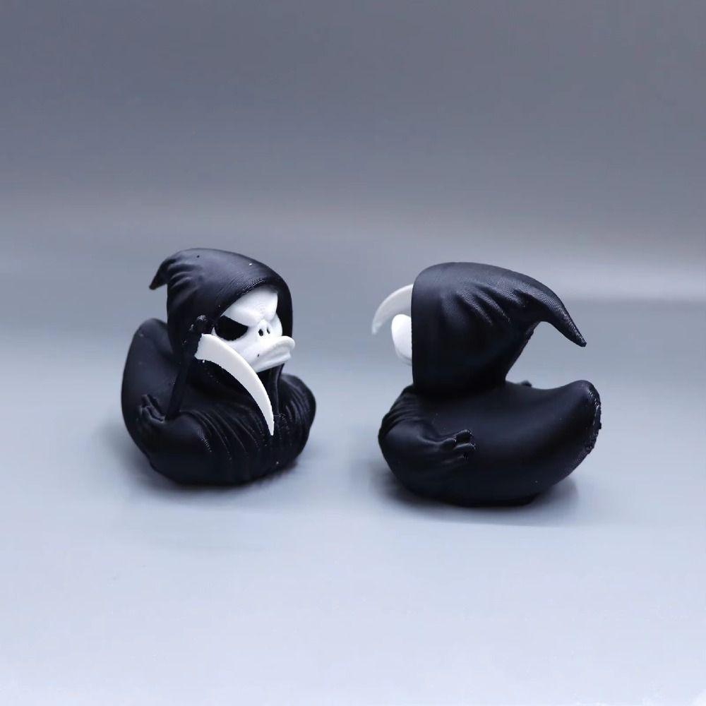 3D Printed Halloween Duck Anime Figure Handicraft Model Spooky Halloween Duck Figurine PLA Ornament Grim Reaper Duck Ornament