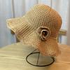 Korean Style Summer Wave Edge Floral Hollow Breathable Sunshade Fisherman Hat For Women