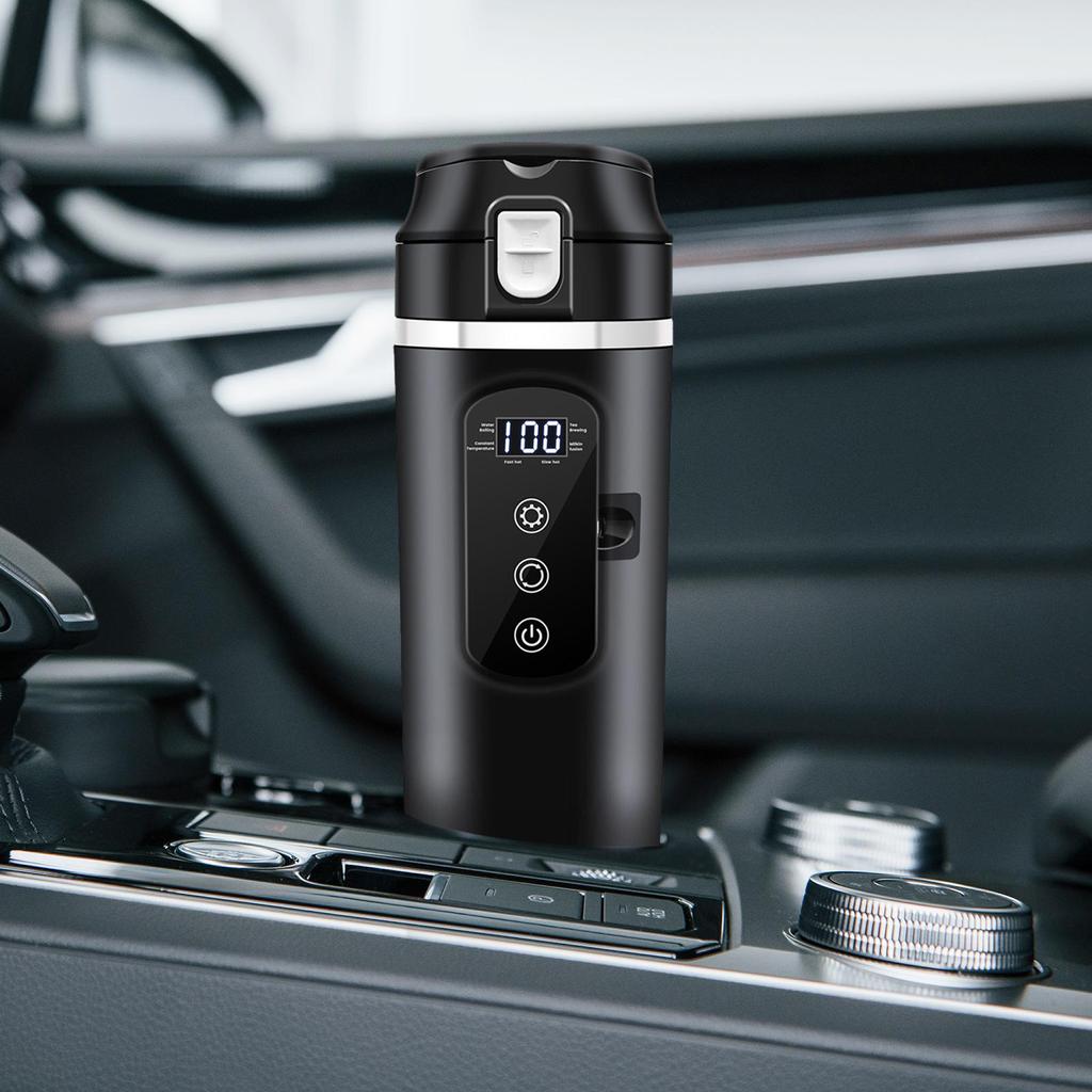 500 мл портативный электрический автомобильный чайник 12 В/24 В ЖК-дисплей нагревательная автомобильная чашка кофеварка кипятильник бутылка нагревательная кружка