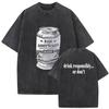 Short Sleeved Round Neck Y2k Tshirt Men Clothing New In Top Tees Mens Tshirt Camisetas Vintage Washed Mgk Lost Tour 2025 Print