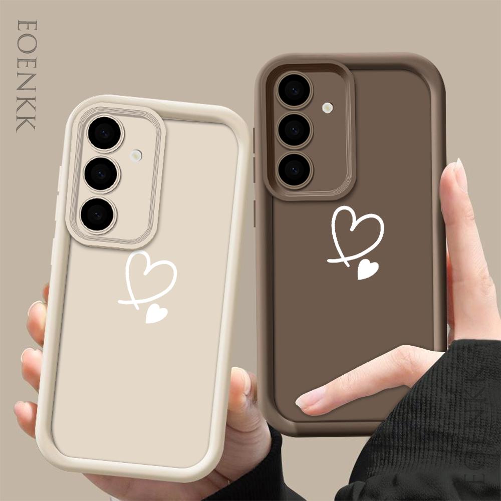 Простой набросок с узором в виде сердца Мягкий чехол для телефона для Samsung Galaxy S25 S22 S21 S23 S20 S24 Ultra FE A35 15 A25 A55 Note 20 Plus