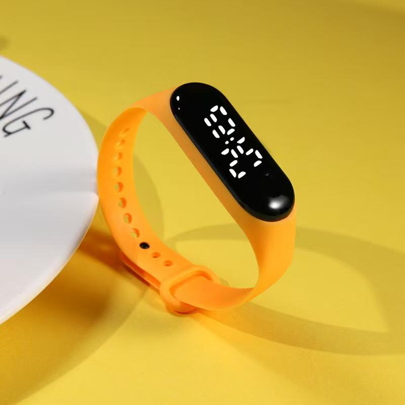 Водонепроницаемые белые светодиодные сенсорные часы для мальчиков и девочек средней школы