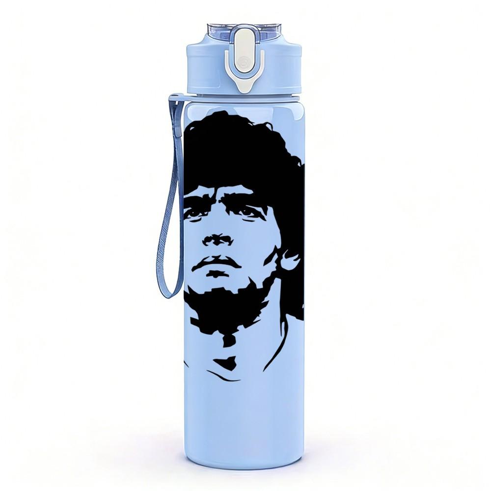 1PC Black Male Head Portrait 750ml sports water bottle leakproof straw lid outdoor office home