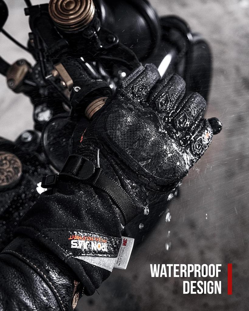 Мотоциклетные перчатки, зимние, теплые, водонепроницаемые, совместимые с сенсорным экраном, 3M Thinsulate, углеродное волокно