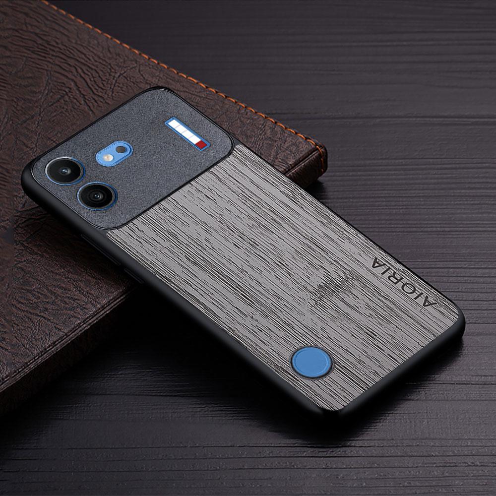 Case for Nothing Phone 4b Straight Wood Grain PU Leather Phone Cover for Nothing Phone 4b Case
