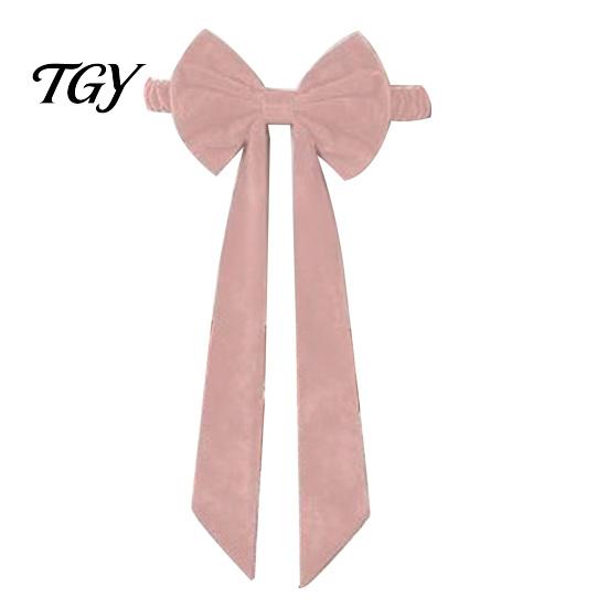 Stretch Chair Back Bows Burgundy Velvet Sashes with Elastic Straps, Reusable Bow Tie Bands for Events Cover, Decorative Ribbon Christmas Party Wedding