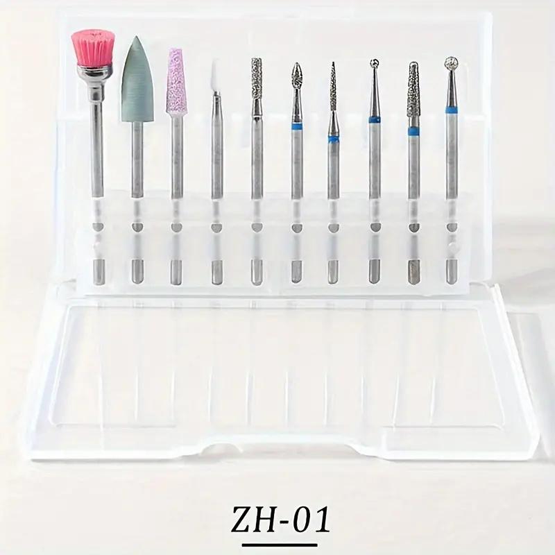Набор из 10 шт./1 комплект электрических насадок для ногтей 3/32 роторные фрезы инструменты для кутикулы аксессуары электрические пилки для ногтей маникюр педикюр