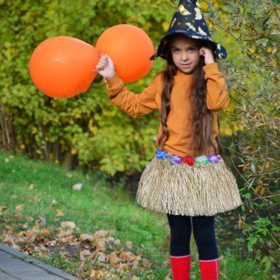 Юбка-хула в гавайском стиле, комплект для девочек, ожерелье-гирлянда, браслет, юбка-хула, костюм на Хэллоуин, танцевальный костюм, юбка-трава