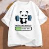 Summer Men T-Shirts Fashion Casual Loose Clothing Muscle Building Panda Print Short Sleeved T-shirt Top High Street Unisex Tees