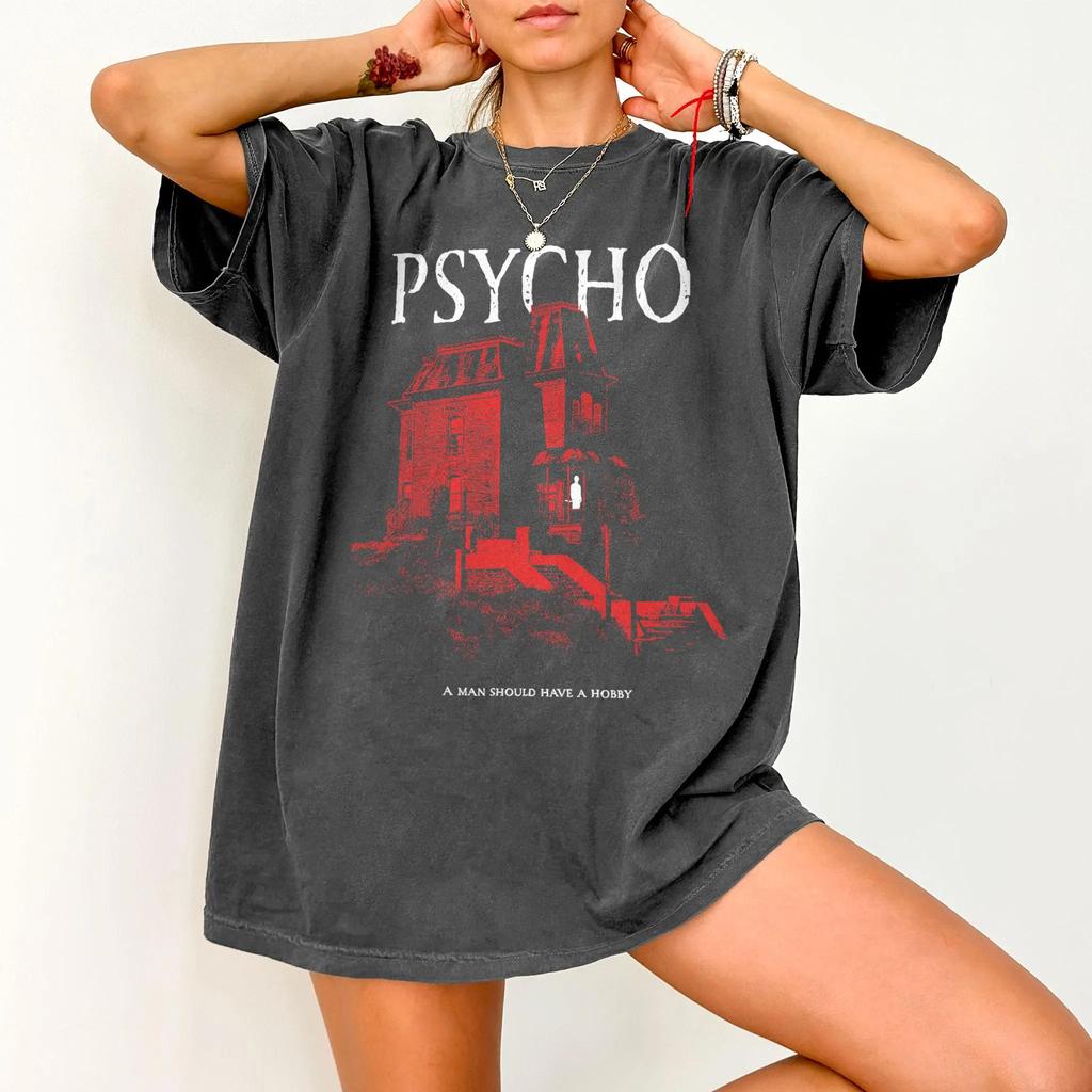 Psycho TShirt Bates Motel Silhouette Tee NorUnisex with Knife Shirt Cult Classic Horror Movie Tee Hitchcock Quote Shirt
