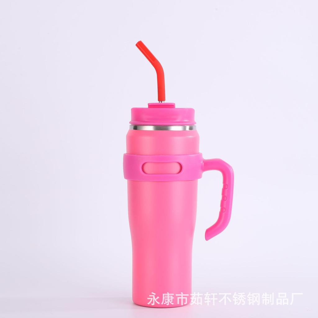 Соломенная кружка Big Mac из нержавеющей стали, большая емкость, 40 унций, кружка для льда, автомобиль с ручкой, автомобильная кружка