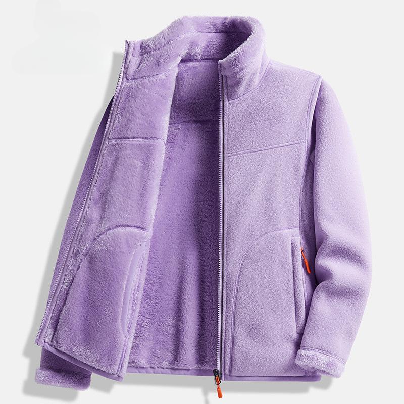 Fleece Jacket, Polar Fleece Jacket, Double-sided Wear, Thick Coral Fleece Sweater, Cardigan