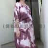1011 new cotton and silk nightdress women's high-end printing short-sleeved long dress large size thin can be worn outside loungewear