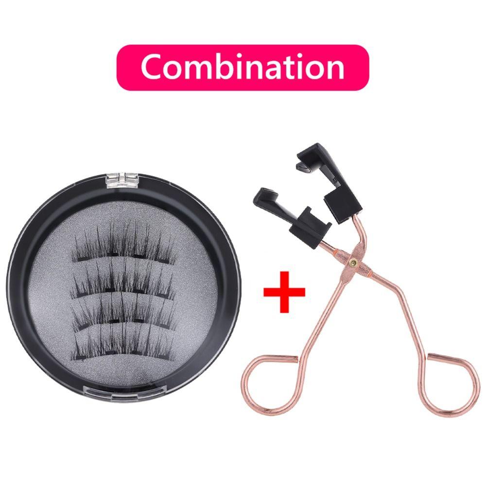 Многоразовые натуральные 4 магнита, клей не требуется, с аппликатором, магнитные ресницы, накладные ресницы