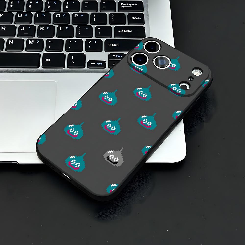 D-dragon Q-Quest Слайм Чехол для телефона Для IPhone 17 Air 16 E Pro Max 15 14 13 Mini 12 Pro 11 Max Plus Черный Мягкий корпус