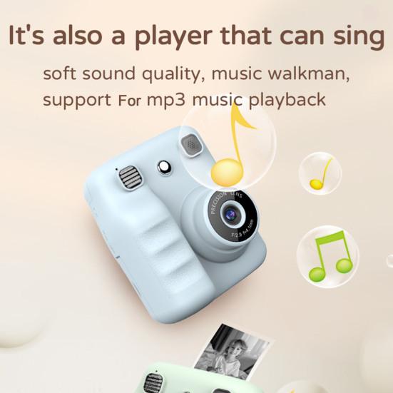 Instant Print Camera 2.4 Inch IPS Screen 1080P Rechargeable Compact Portable