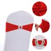 Elastic Chair Back Bow No Tie Strap with Heart Ring Wedding Banquet Decoration Stretch Butterfly Tie