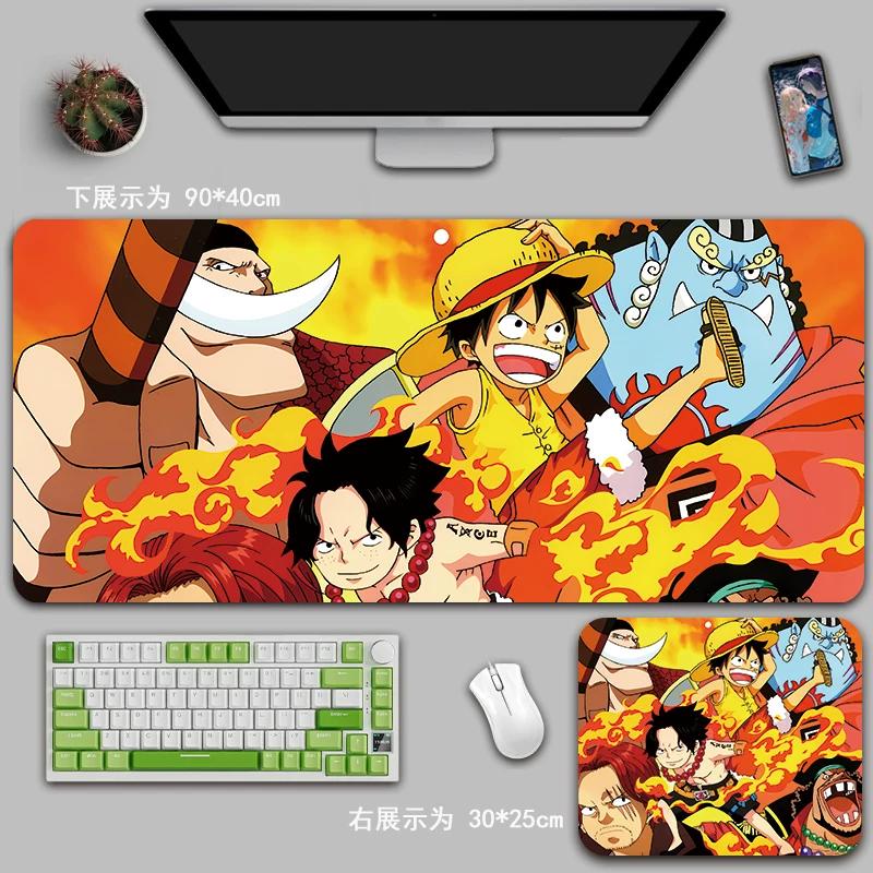 Мультяшный Аниме Коврик для Мыши Большой One Piece Ророноа Зоро Манки Д. Коврик для стола Luffy Animation Game Office Компьютерный коврик Двумерный Периферийный