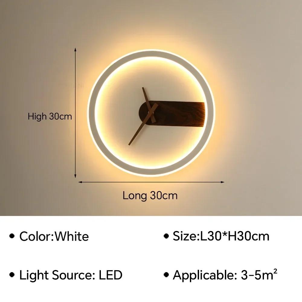 Современный светодиодный настенный светильник, часы, бра для спальни, гостиной, столовой, прохода, крыльца, внутренний настенный декор, светильник, люстра
