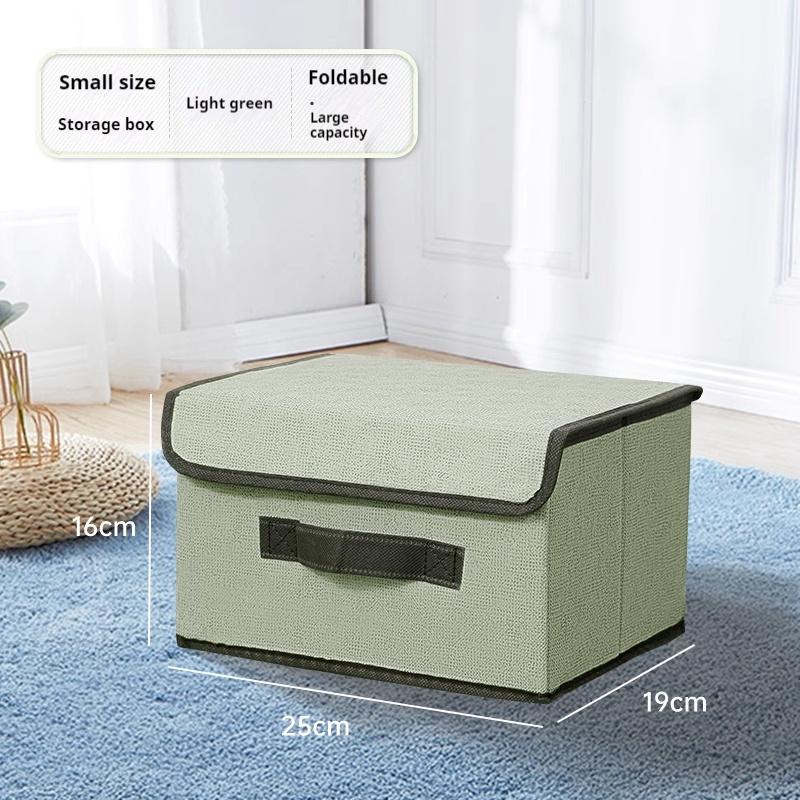 Non Woven Fabric Storage Box Household Fold-able Storage Basket Portable With Lid And Handle For Toys Underwear Cosmetics