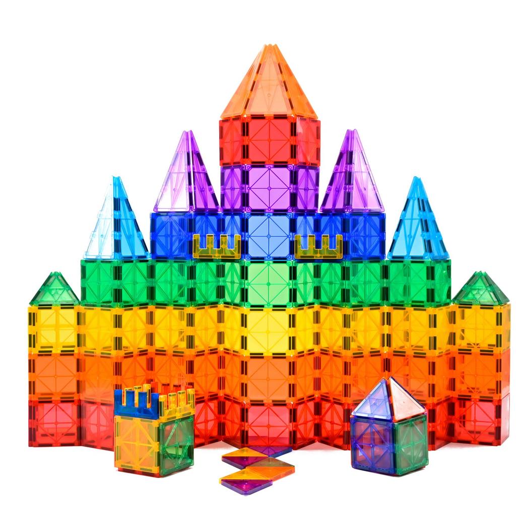 Gemmicc 63-Piece Magnetic Tiles and Building Blocks for Kids, STEM-Approved Educational Toy, Magnetic Puzzle, Building Blocks for Boys and Girls