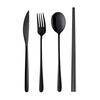 Hive Mind Nordic Style Cutlery Assortment Set (4 Pieces): Spoon, Fork, Knife, and Chopsticks