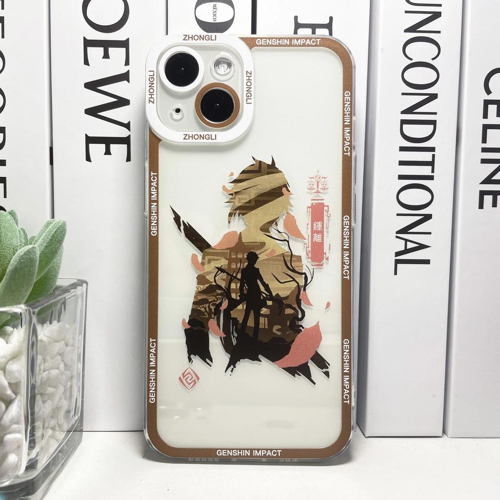 Чехол для телефона Genshin Impact для iPhone 16 15 14 13 12 11 Pro Max Mini XS X XR SE 7 8 Plus Ху Тао Чжун Ли Райдэн Эйген Сяо Funda