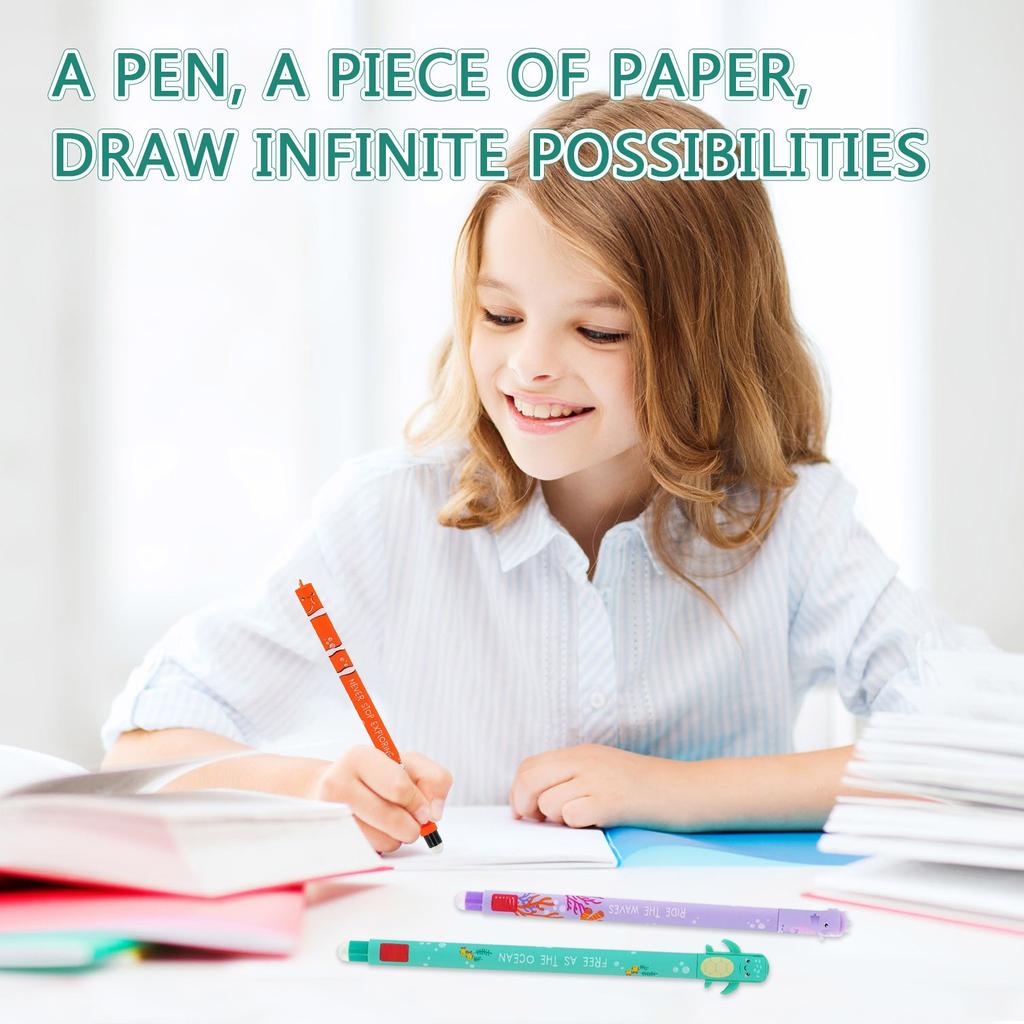 Generisch Erasable Pen Set Special Edition 3 Pens Perfect Cute 1ml Refill