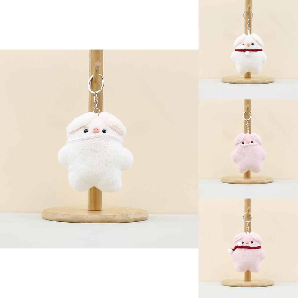 Adorable Plush Pig Keychain With Cute Scarf Soft Stuffed Animal Doll For Gifts