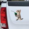 Милая наклейка кошка на бак автомобиля Забавная виниловая декаль для экстерьера автомобиля Водонепроницаемое покрытие от царапин Декор