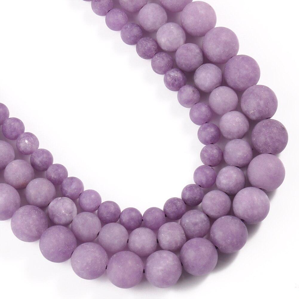 6/8/10 мм матовые сиреневые фиолетовые нефритовые камни натуральные круглые свободные бусины-разделители для изготовления ювелирных изделий браслет «сделай сам» 15 дюймов нить
