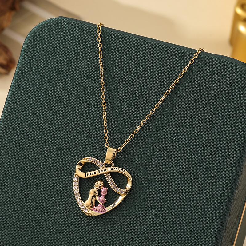 Ожерелье из титановой стали для мамы и дочери – Элегантное, инкрустированное бриллиантами, персонализированное ювелирное украшение в подарок на День матери