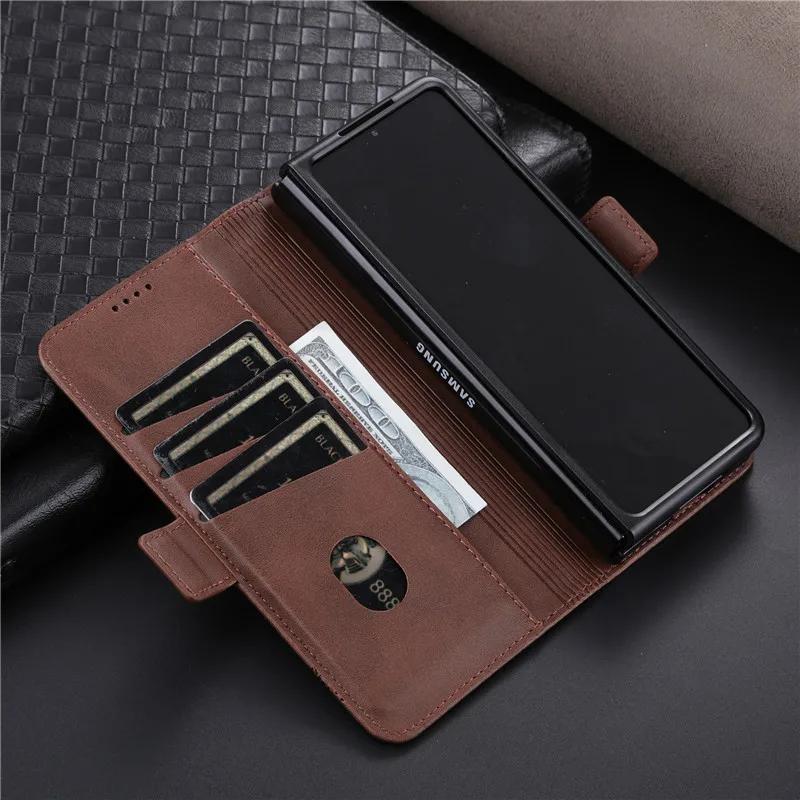 Z 5 Fold 4 6 3 5g Flip Case For Samsung Galaxy Z Fold 4 Leather Wallet Magnet Book Etui For Galaxy Z Fold3 Fold6 Fold 5 2 Cover