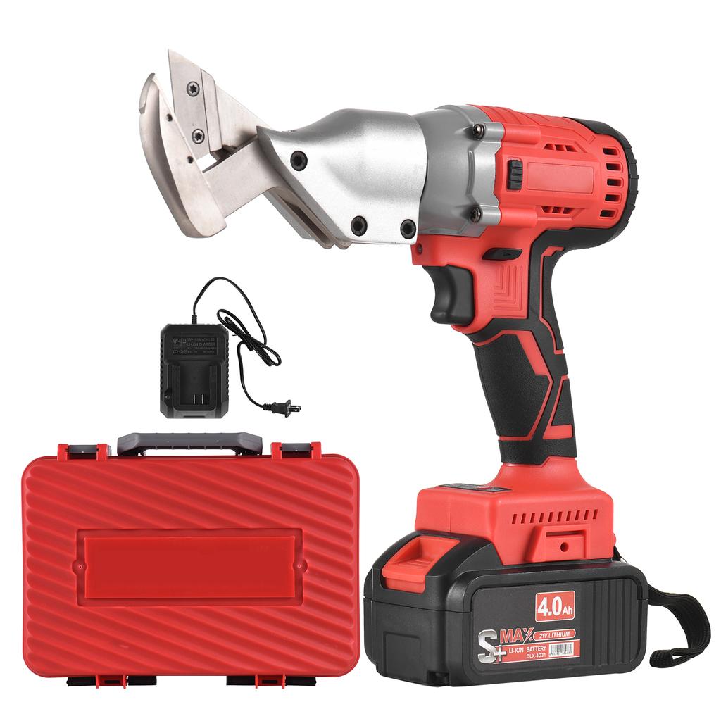 21V Brushless Mini Cordless Tin Snips Scissor 4.0Ah Rechargeable Li-ion Battery Electric Scissors