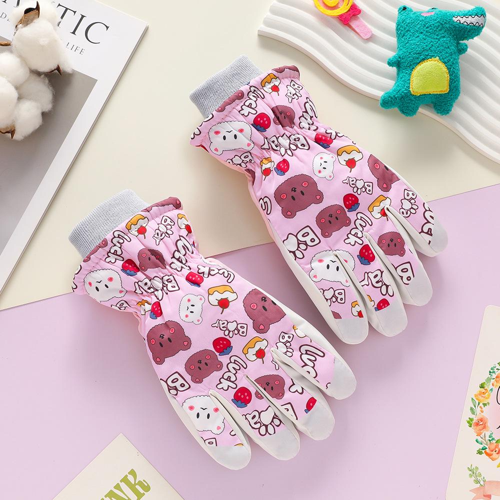 Ветрозащитные детские зимние лыжные и велосипедные перчатки - Водоотталкивающие, на флисовой подкладке, Морозостойкие для мальчиков и девочек